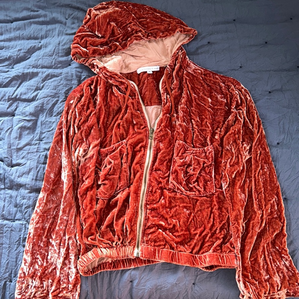 Rust color velvet jacket